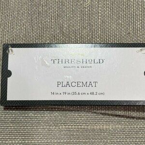 Placemats 14x19 Tan Hemp Woven Silver Lurex Shimmer Rectangle Threshold lot of 2